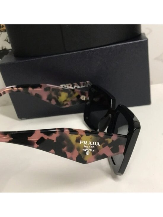 New Authentic Prada SPR23Y Symbole Square Sunglasses – Black & Pink main image 7